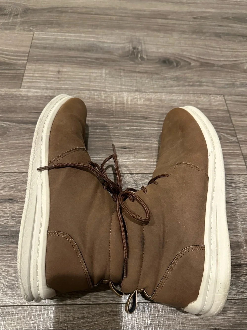 Perry Ellis Portfolio Brown Chukka Suede Style Boots Size 9 1/2